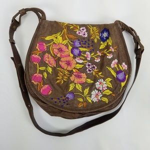 Anthro Lucky Penny Leather Crossbody Bag